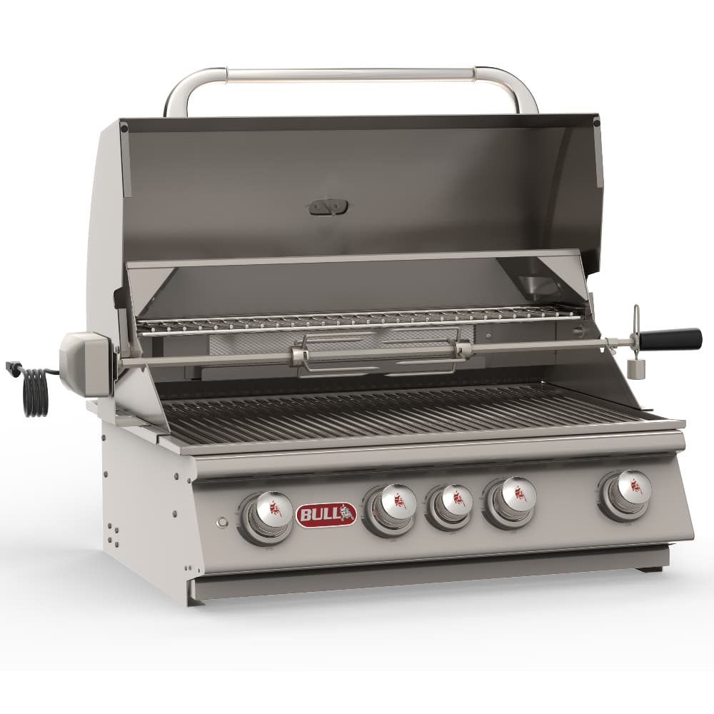 Bull BBQ Angus 30-Inch 4-Burner Built-In Natural Gas Grill with Rear Infrared Burner